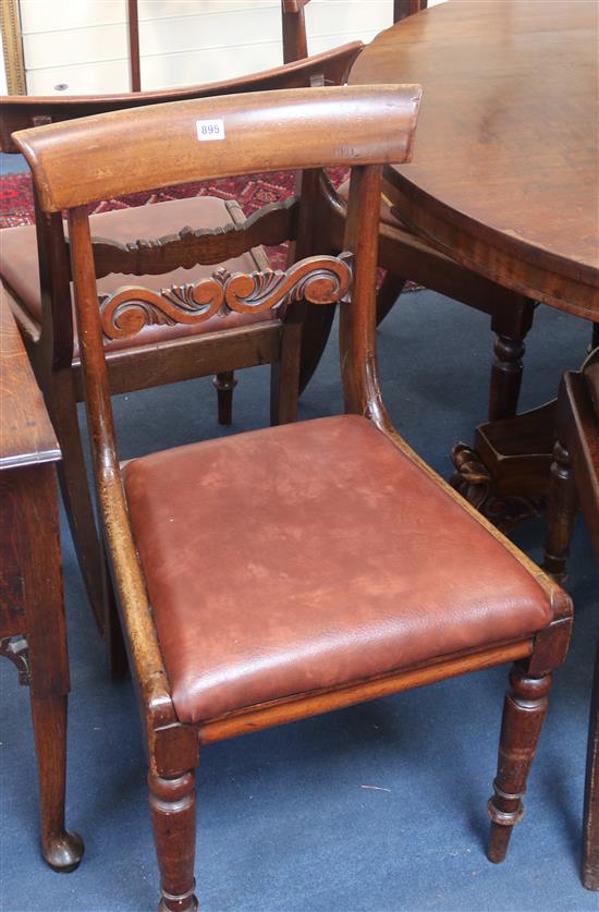 A set of eight William IV mahogany dining chairs